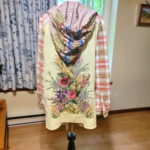 Aratta Silent Journey Beautiful Plaid and Floral Jacket